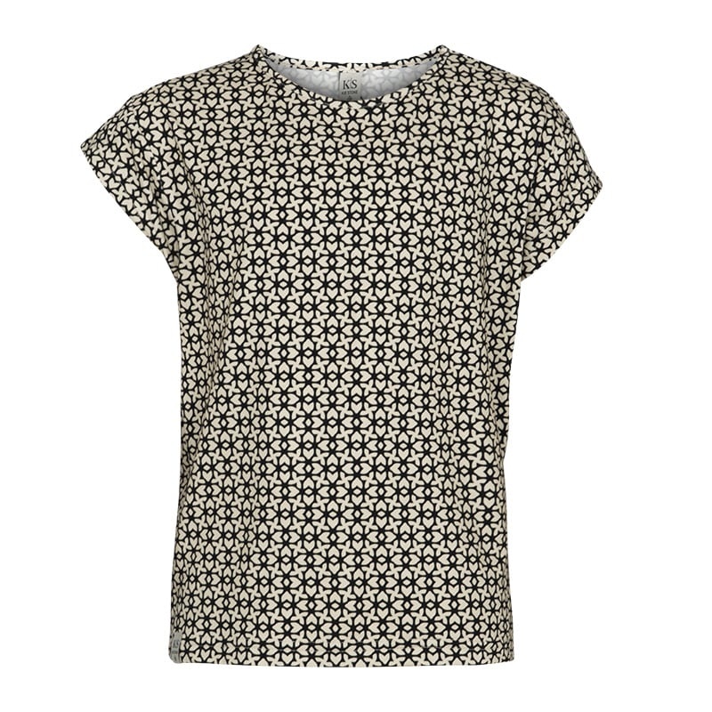 KIEstone Zomer top meisjes - grafic zwart/wit - Didi afbeelding
