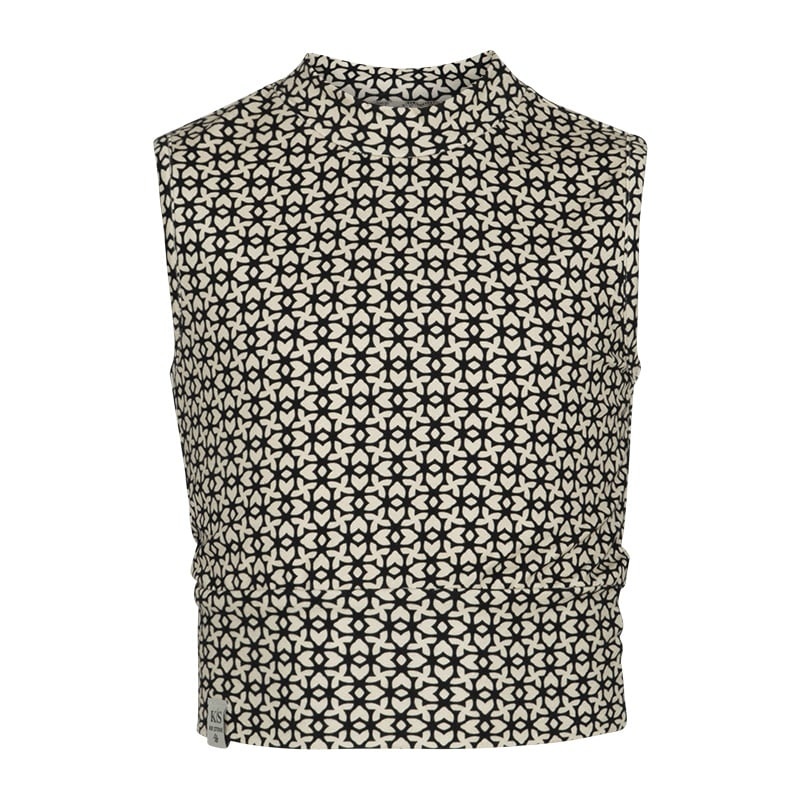 KIEstone Zomer top meisjes - zwart print - Stefani afbeelding