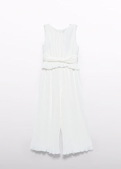 Abel & Lula Zomer jumpsuit geplooid meisjes - creme wit afbeelding