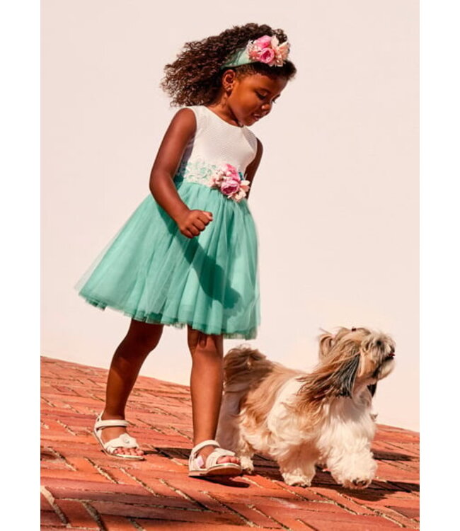 Abel & Lula Zomer jurk meisjes - aloe groen