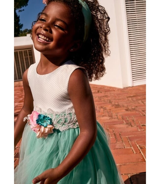 Abel & Lula Zomer jurk meisjes - aloe groen