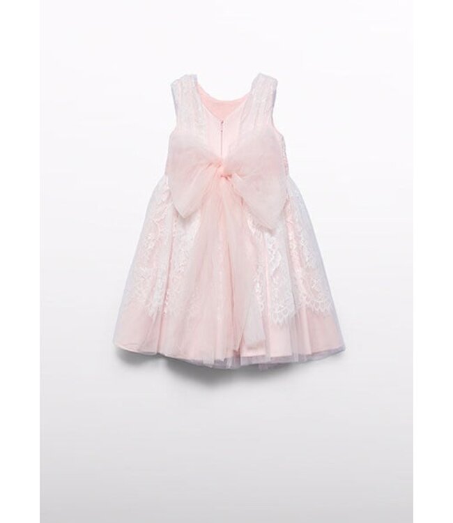 Abel & Lula Zomer jurk kant meisjes - peony roze