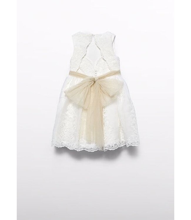 Abel & Lula Zomer jurk embroidery meisjes - creme wit