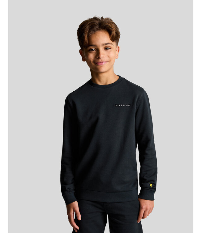 Lyle & Scott winter sweater jongens - Navy blauw - Script