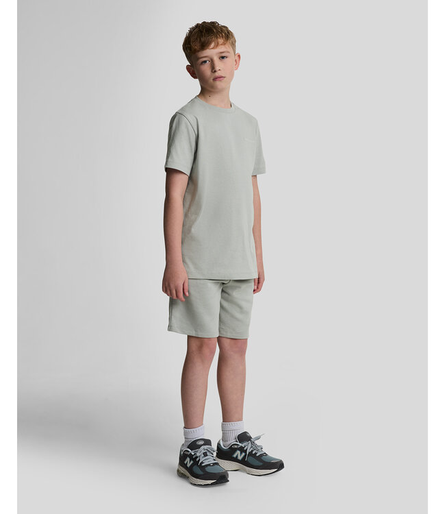 Lyle & Scott zomer sweat short jongens - Grijs mirage - Script