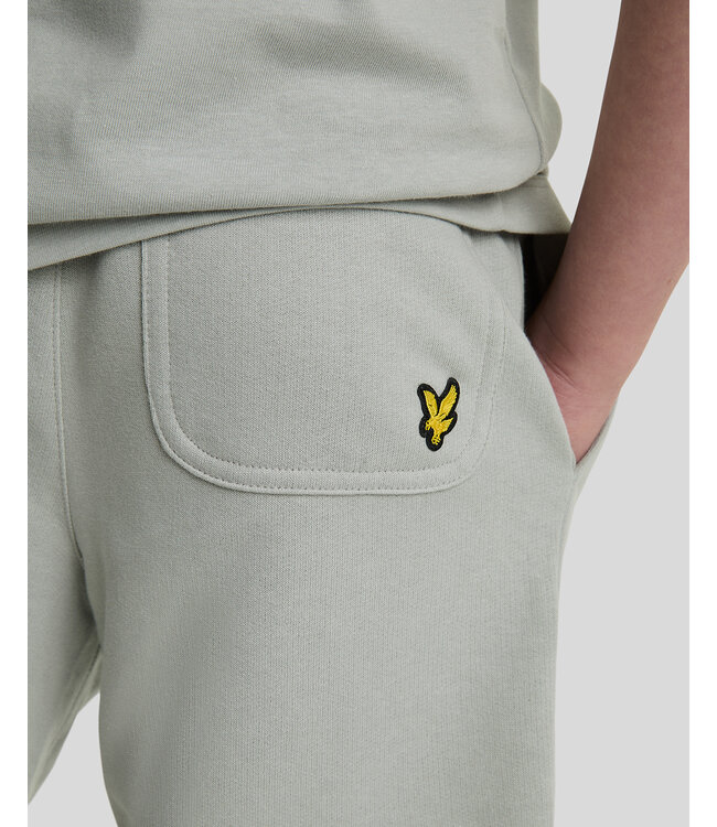 Lyle & Scott zomer sweat short jongens - Grijs mirage - Script