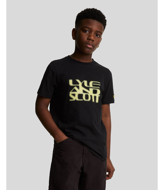 Lyle & Scott zomer t-shirt jongens - Jet zwart - Formation Blur Graphic