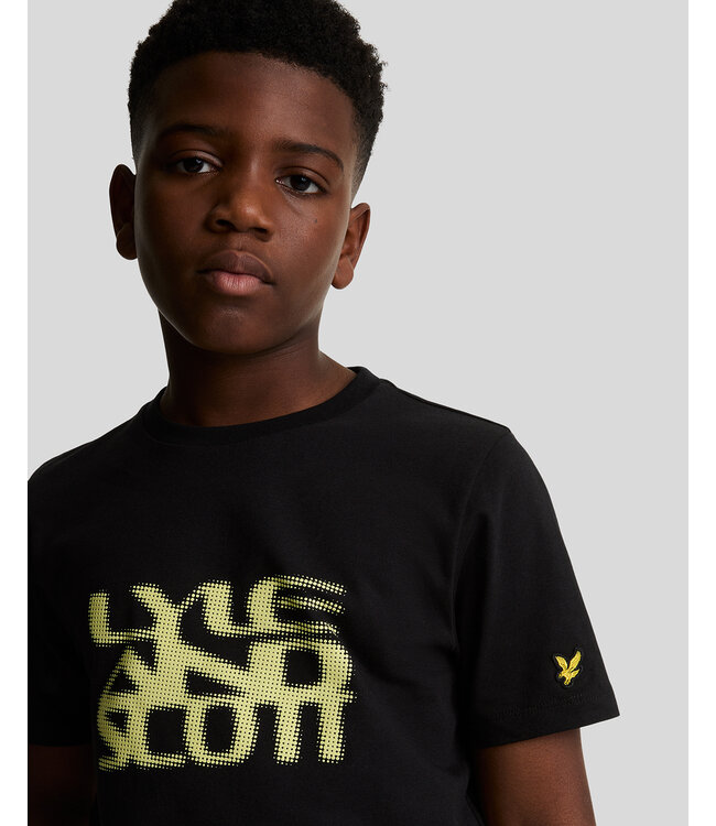 Lyle & Scott zomer t-shirt jongens - Jet zwart - Formation Blur Graphic