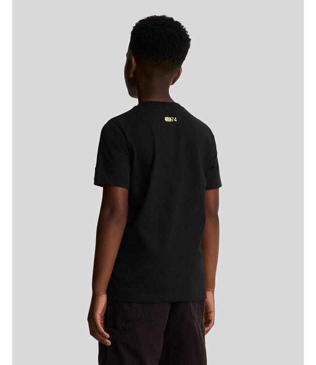 Lyle & Scott zomer t-shirt jongens - Jet zwart - Formation Blur Graphic