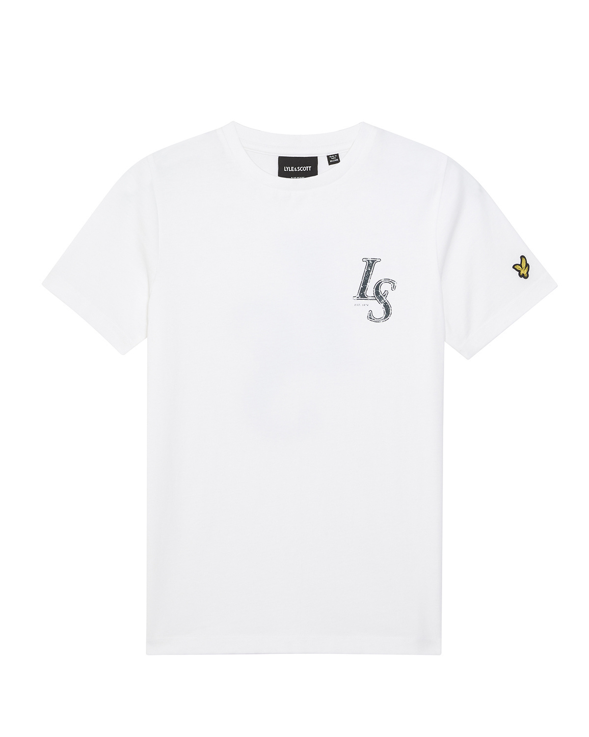 Lyle & Scott zomer t-shirt jongens - wit - Monogram print afbeelding