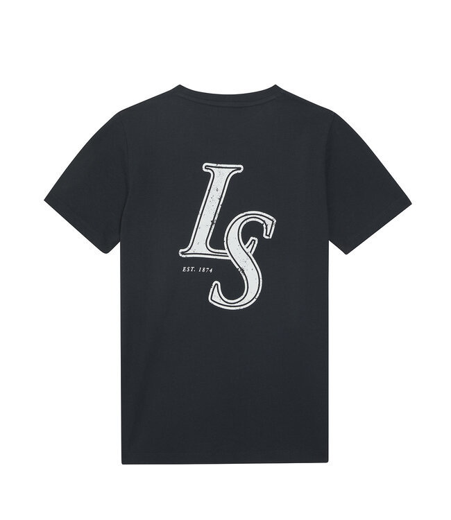 Lyle & Scott zomer t-shirt jongens - Navy blauw - Monogram print