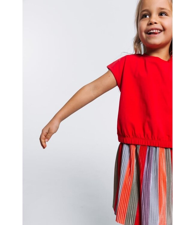 Quapi Zomer shirt meisjes - roze rood -  Femke