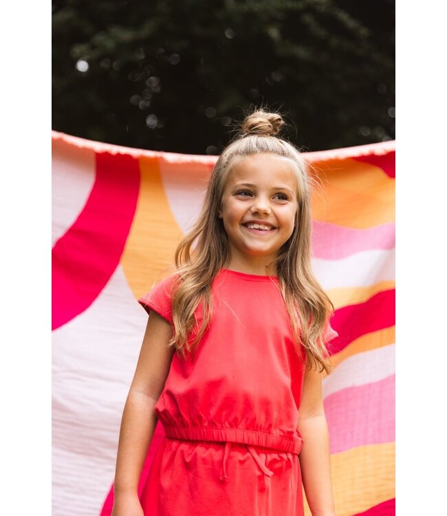 Quapi Zomer shirt meisjes - roze rood -  Femke