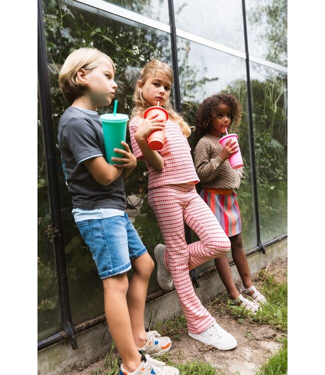 Quapi Zomer broek meisjes - roze rood -  Froukje