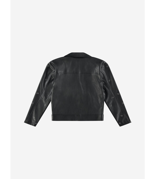 Nik&Nik zomer biker jasje meisjes - zwart - Eyelet