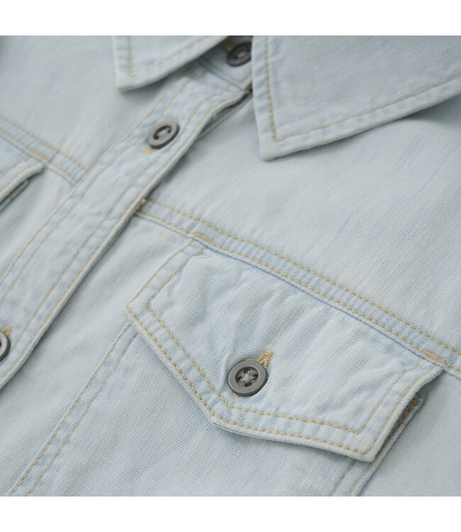 Indian Blue Jeans Zomer crop top meisjes - blauw - bleached denim