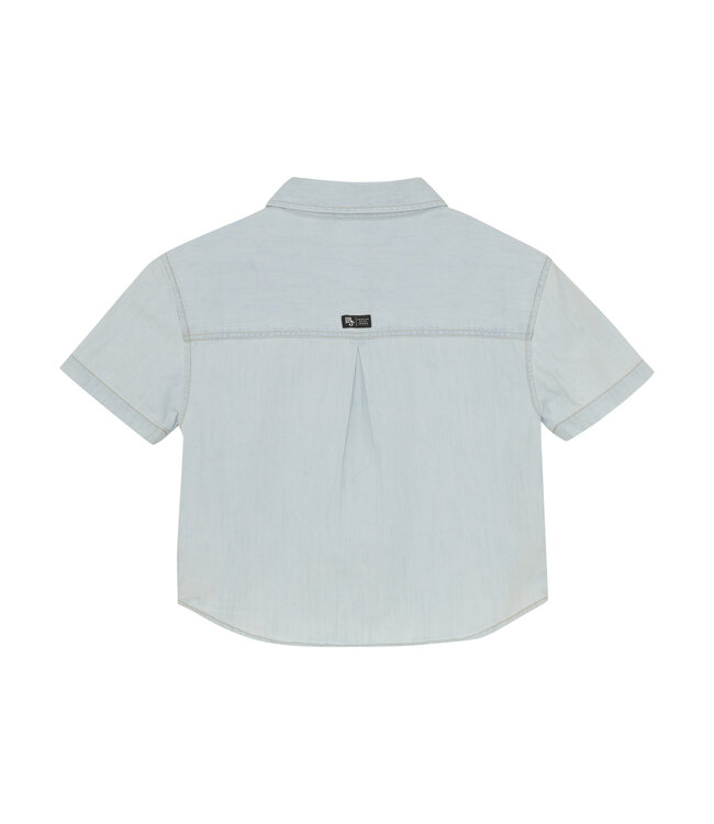 Indian Blue Jeans Zomer crop top meisjes - blauw - bleached denim