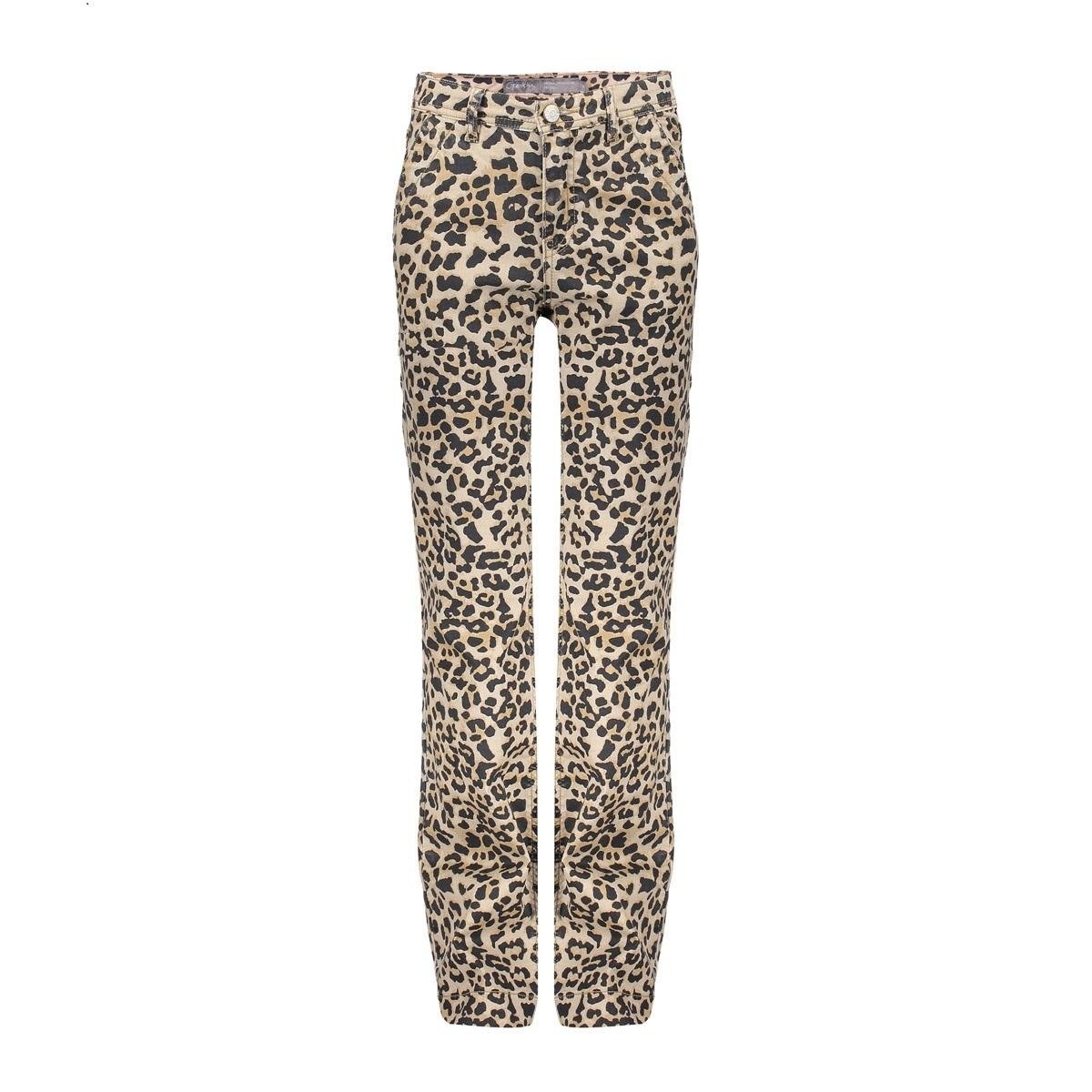 Geisha zomer jeans broek meisjes - zand / luipaard print afbeelding