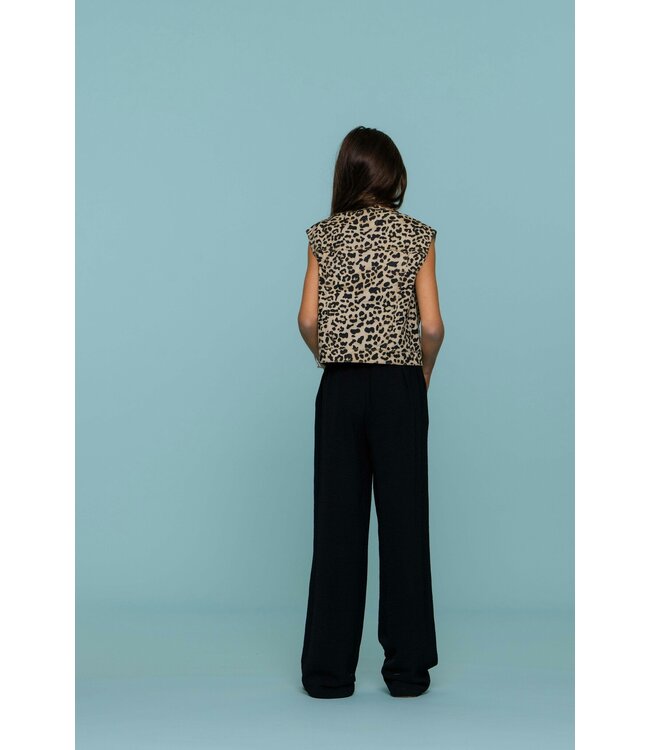 Geisha zomer broek meisjes - crinckle - zwart