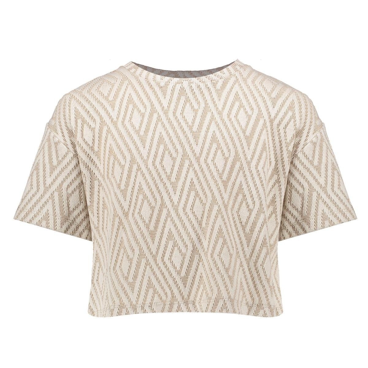 Geisha zomer top meisjes - jaquard - zand / off wit afbeelding