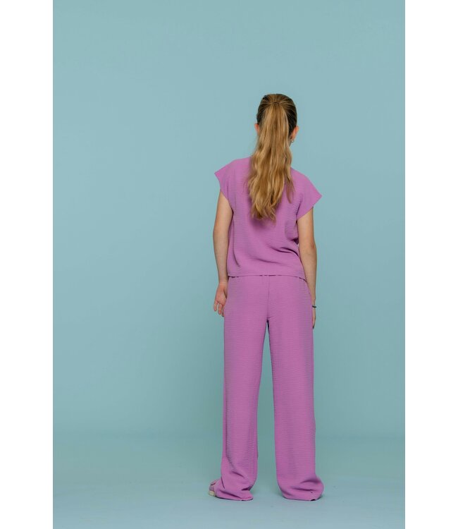 Geisha zomer broek meisjes - crinckle - lavendel