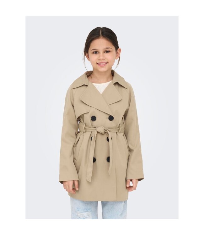 Kids ONLY zomer trenchcoat jas meisjes - taupe - Kogchloe