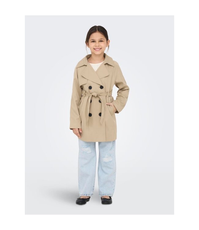 Kids ONLY zomer trenchcoat jas meisjes - taupe - Kogchloe