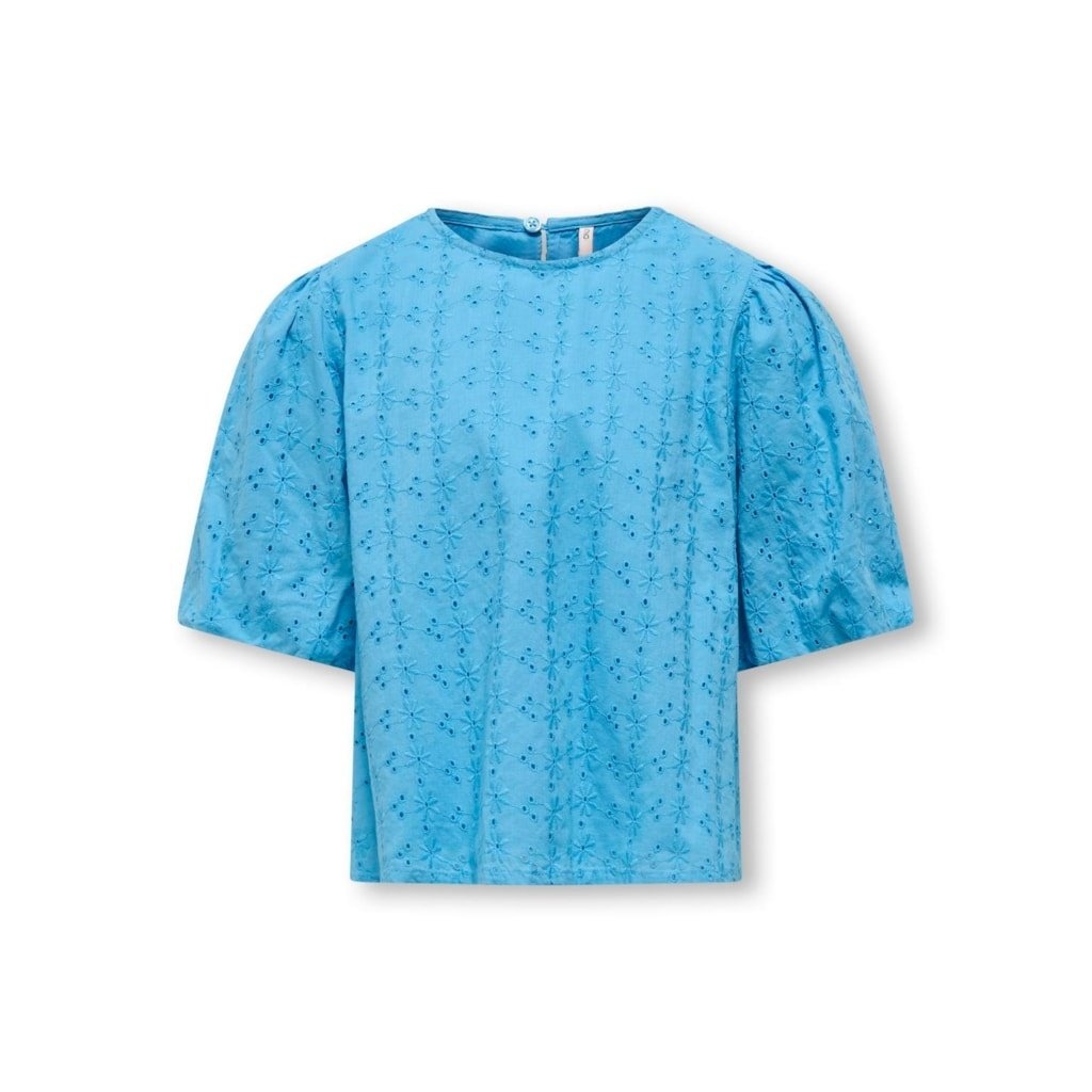 Kids ONLY zomer top S/S meisjes - embroidery - blauw - Kogmargot afbeelding