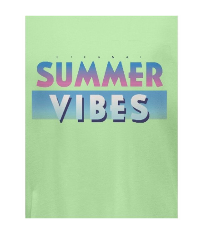 Kids ONLY zomer t-shirt S/S meisjes - loose fit, print - groen - Kogruth