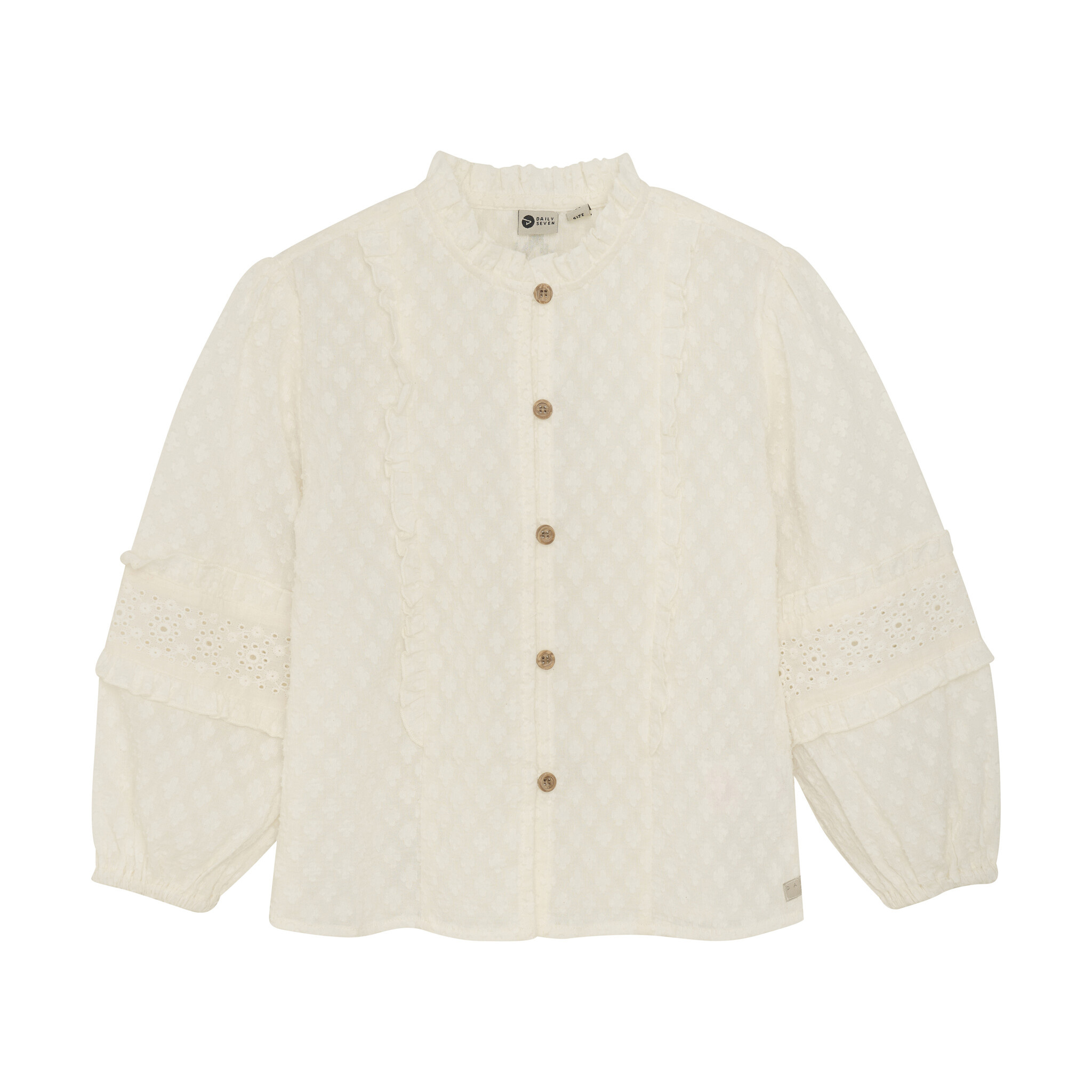 Daily7 Zomer shirt L/S meisjes - wit - ruffel afbeelding