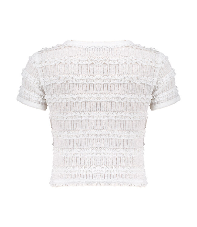 Frankie & Liberty Zomer t-shirt - kant meisjes - wit - Rozy