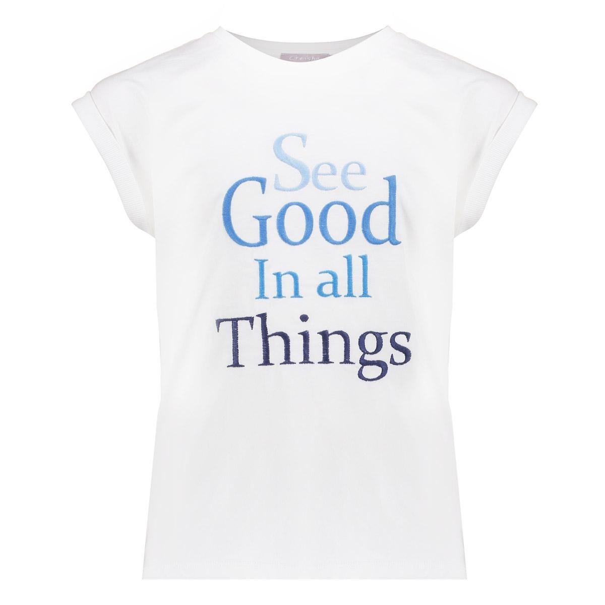 Geisha zomer t-shirt meisjes - off wit / blauw afbeelding