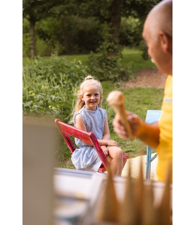 Quapi Zomer shirt meisjes - blauw - AOP geruit -  Fienna