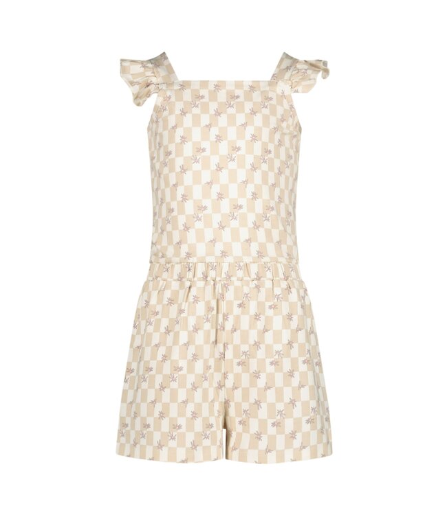 Quapi Zomer broek meisjes - wit - AOP geruit -  Fauve