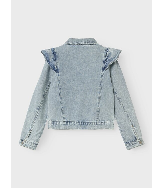 Name it zomer spijkerjas meisjes - licht blauw bleached denim - Nkflana