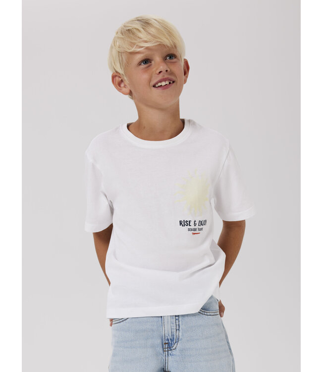 Name it zomer t-shirt jongens - wit - Nkmfome