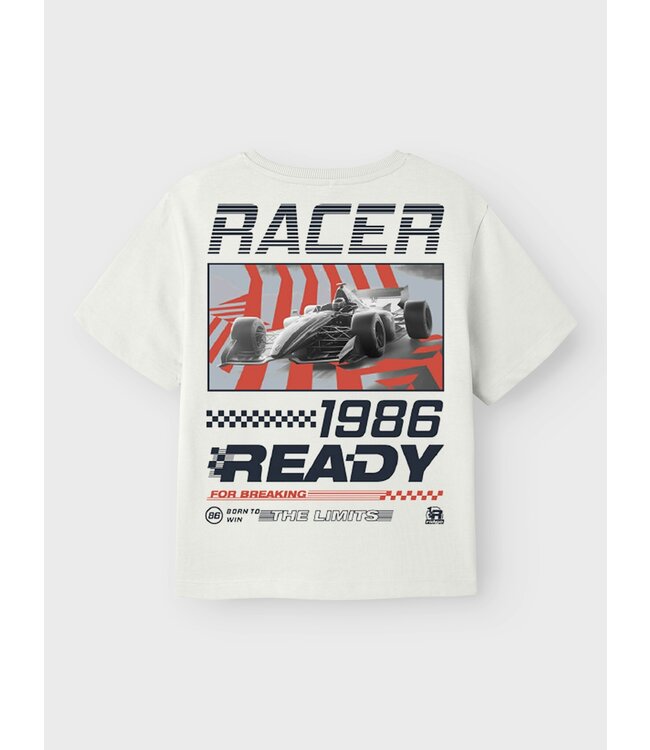 Name it zomer t-shirt S/S jongens - wit - Nkmhold