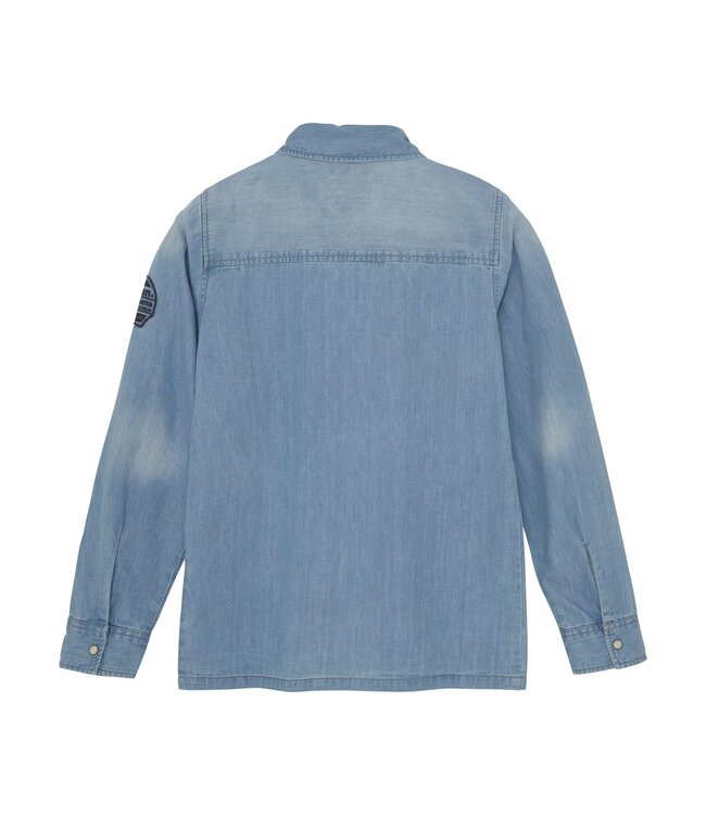 Indian Blue Jeans Zomer shirt jongens - blauw - denim badge