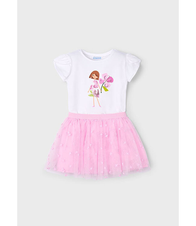 Mayoral Zomer tule rok + top meisjes - mauve paars