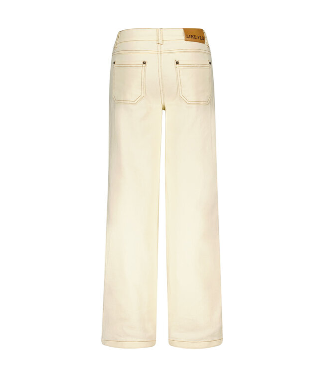 Like Flo zomer jeans broek meisjes - off wit - wide leg - Farah