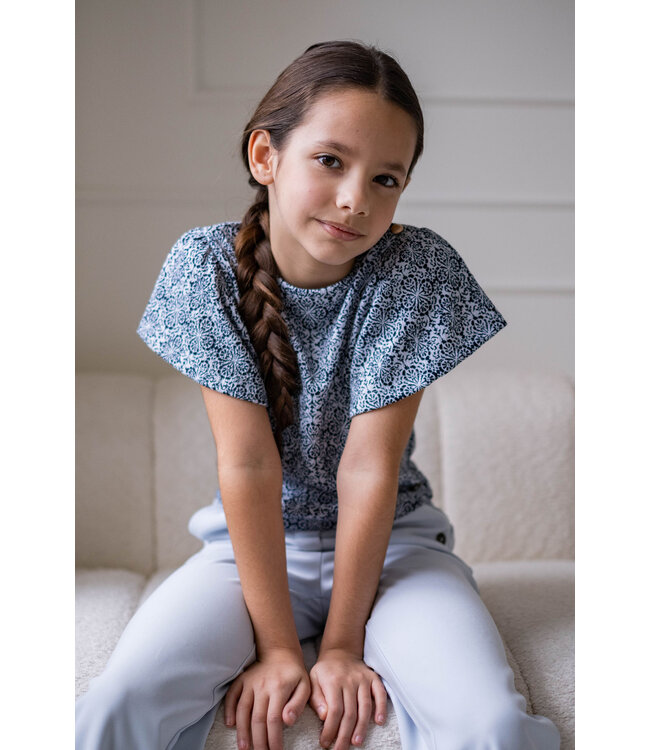 Like Flo zomer broek meisjes - ice blauw - woven - Bella