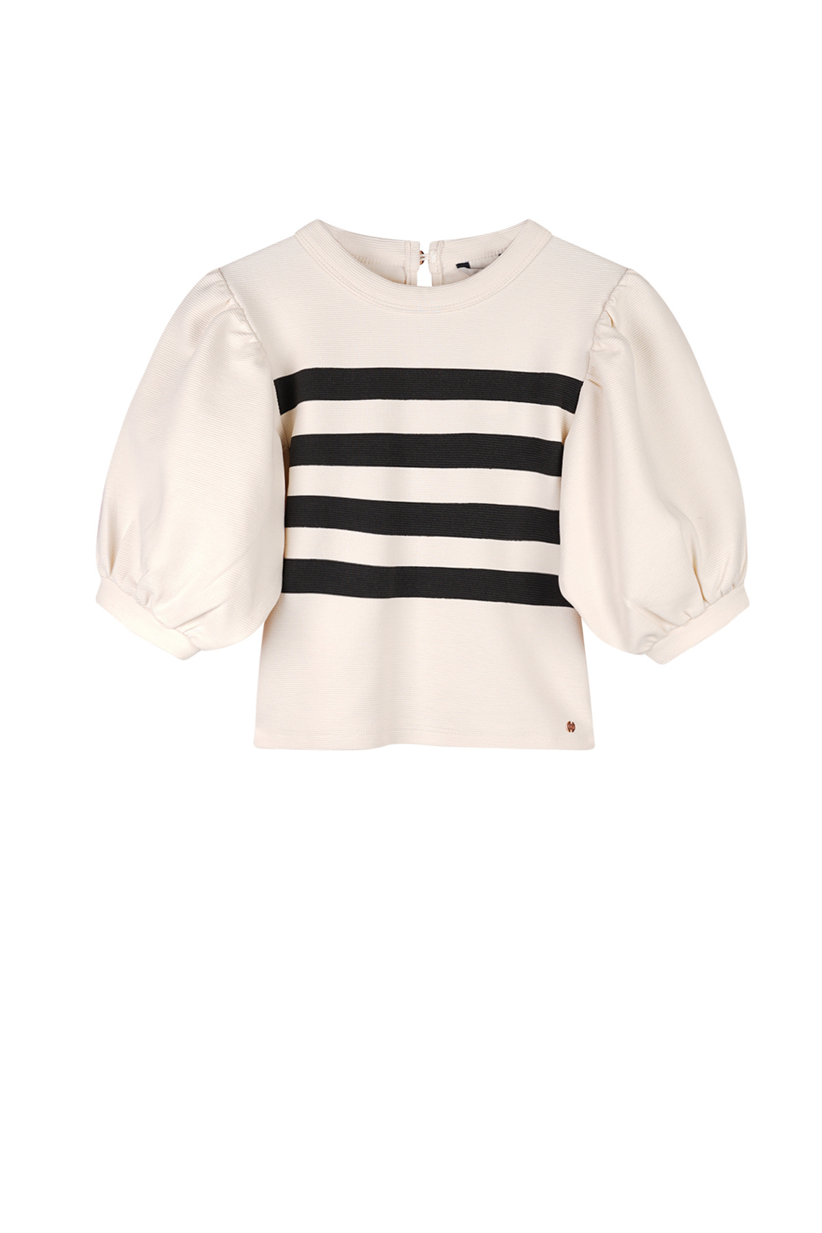 NoBell zomer top meisjes - ivoor wit - jersey rib, gestreept, pofmouw - Kylia afbeelding
