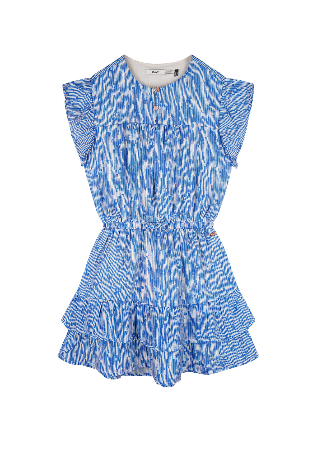 NoBell zomer jurk meisjes - blauw - AOP, boho streep - Mayal afbeelding
