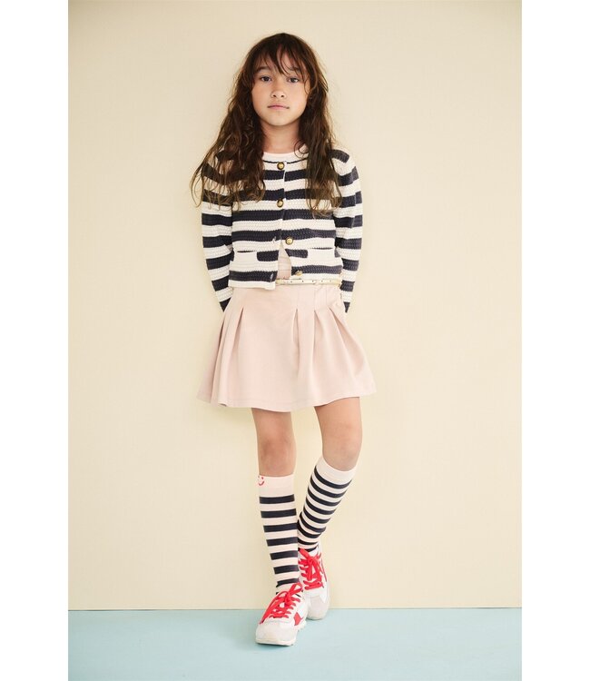 NoNo zomer vest meisjes - ivoor wit - gebreid, gestreept - Aiko