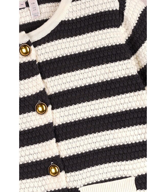 NoNo zomer vest meisjes - ivoor wit - gebreid, gestreept - Aiko