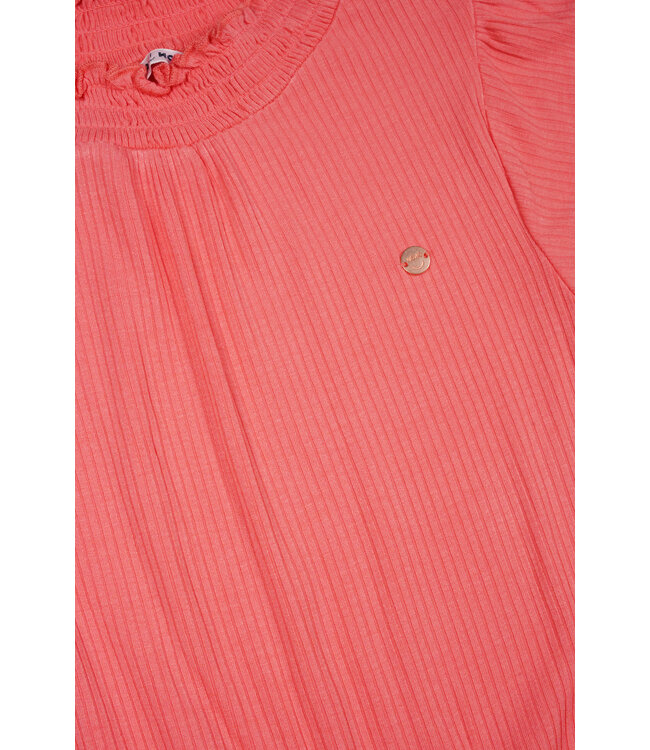 NoNo zomer jumpsuit meisjes - oranje koraal - Daisy AOP, plissee - Sylia