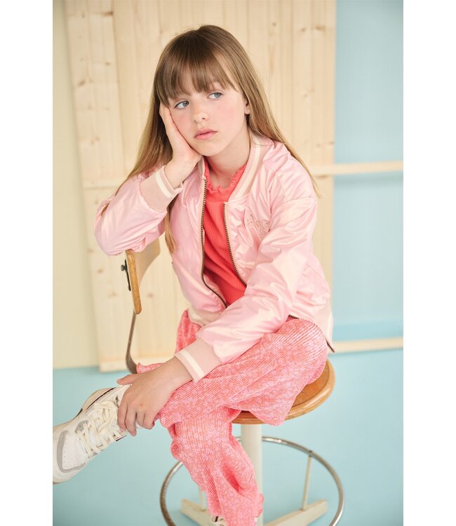 NoNo zomer jumpsuit meisjes - oranje koraal - Daisy AOP, plissee - Sylia