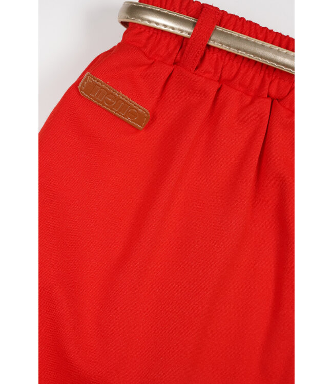 NoNo zomer PU skort meisjes - loving rood - plooien, met riem - Sella
