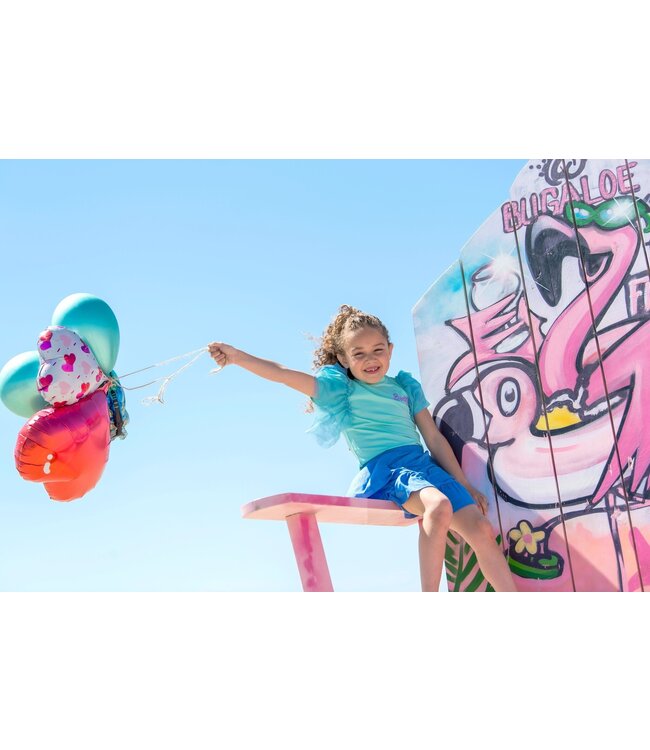 B.Nosy zomer top meisjes - cockatoo mint blauw - mesh mouwen - Tora