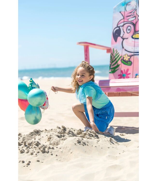 B.Nosy zomer top meisjes - cockatoo mint blauw - mesh mouwen - Tora